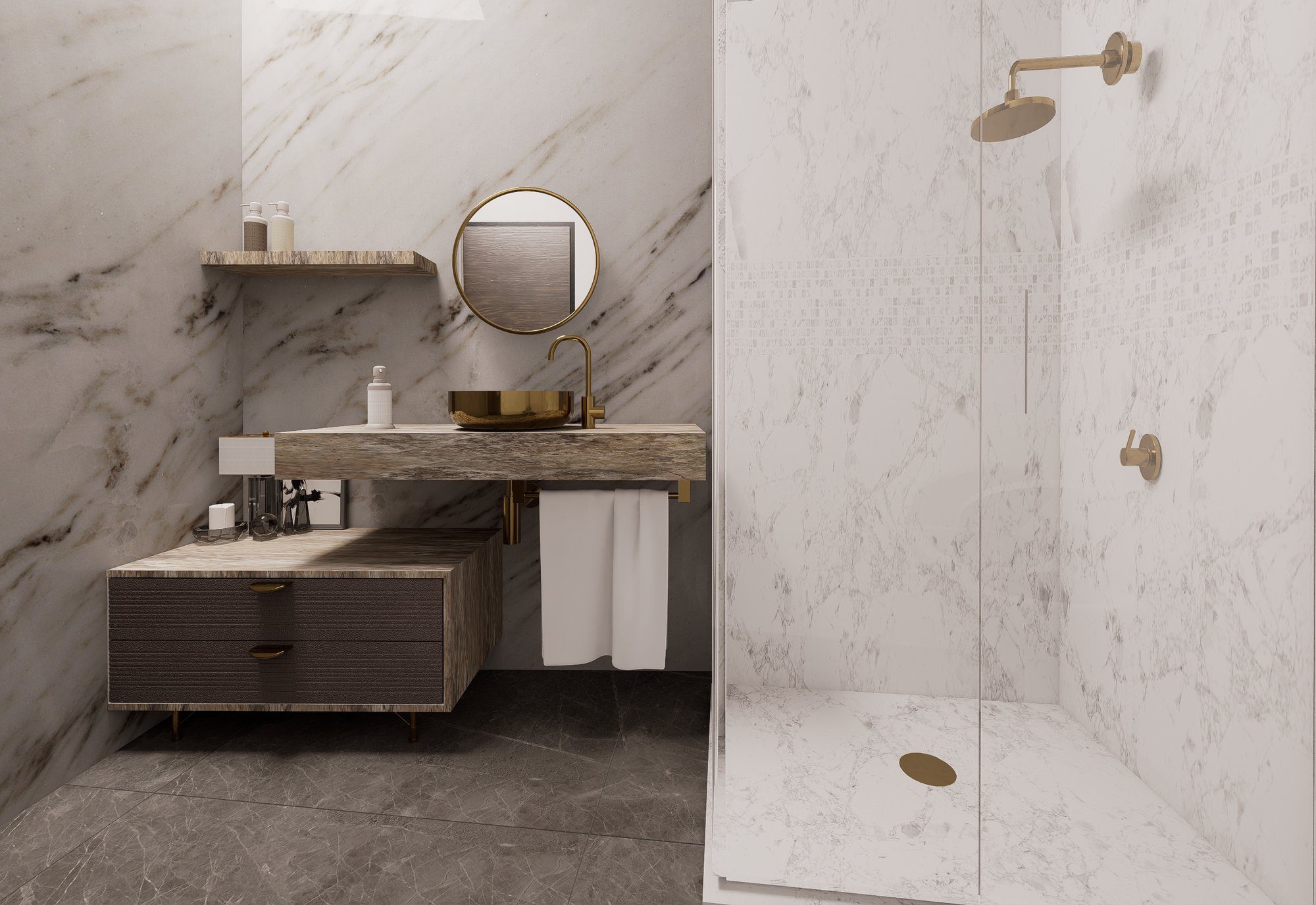 Marble Ensuite Bathroom