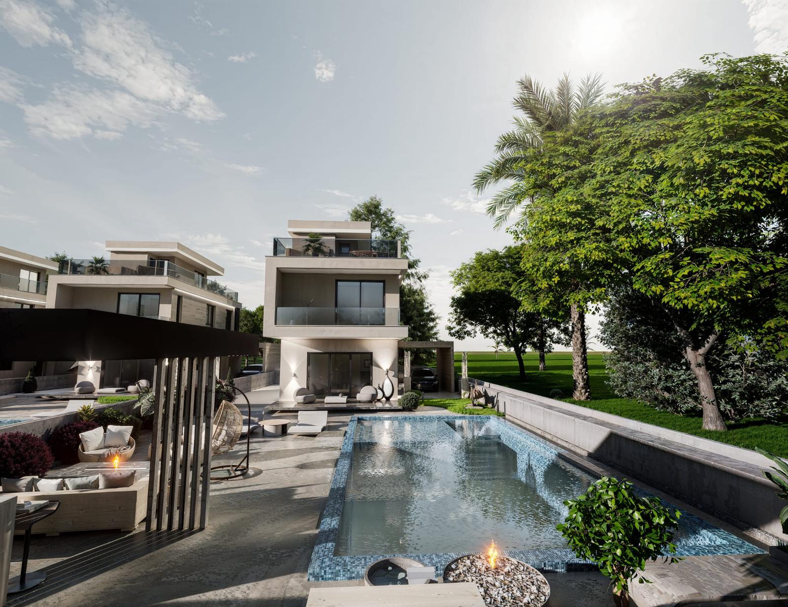 Pervolia Front Beach Pool View Render